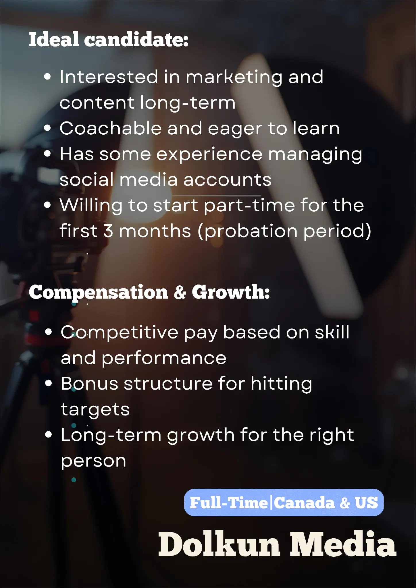 We Are Hiring - Social Media Manager